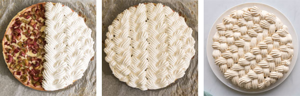Recette de la tarte à la rhubarbe meringuée