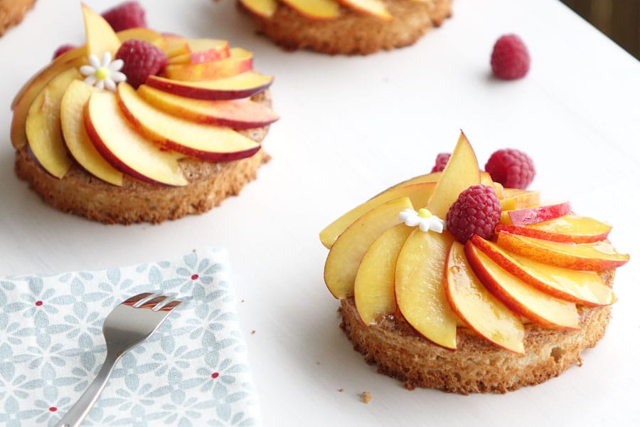 Recette des dacquoises framboises et nectarines