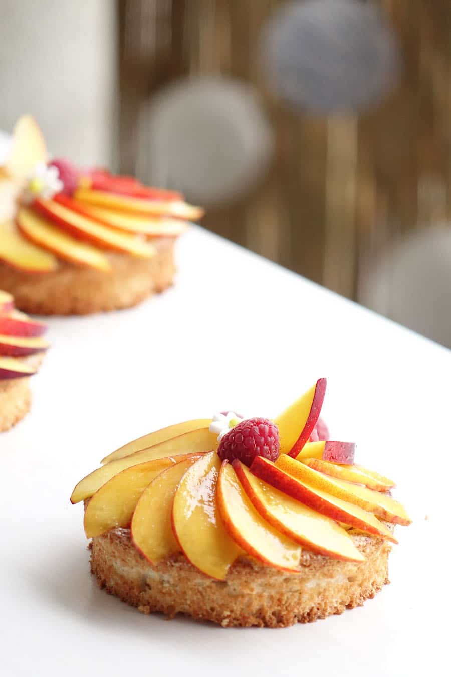 Recette des dacquoises framboises et nectarines