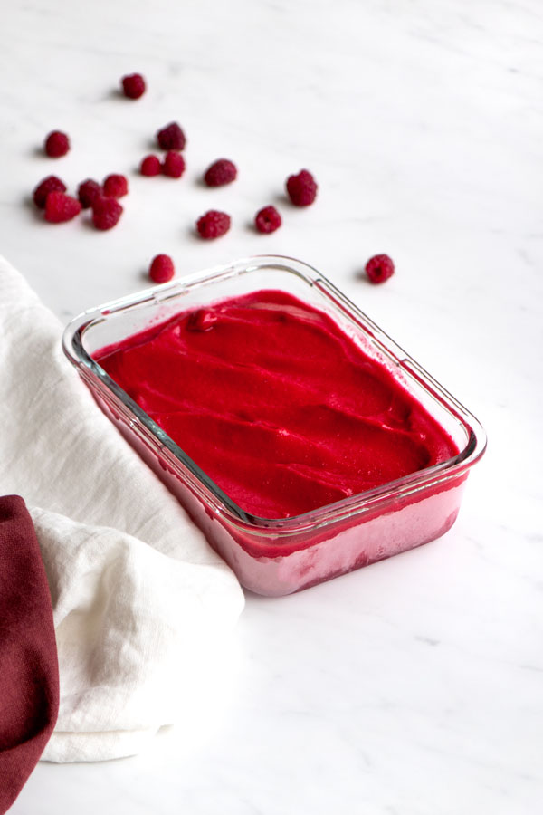 La recette du sorbet à la framboise