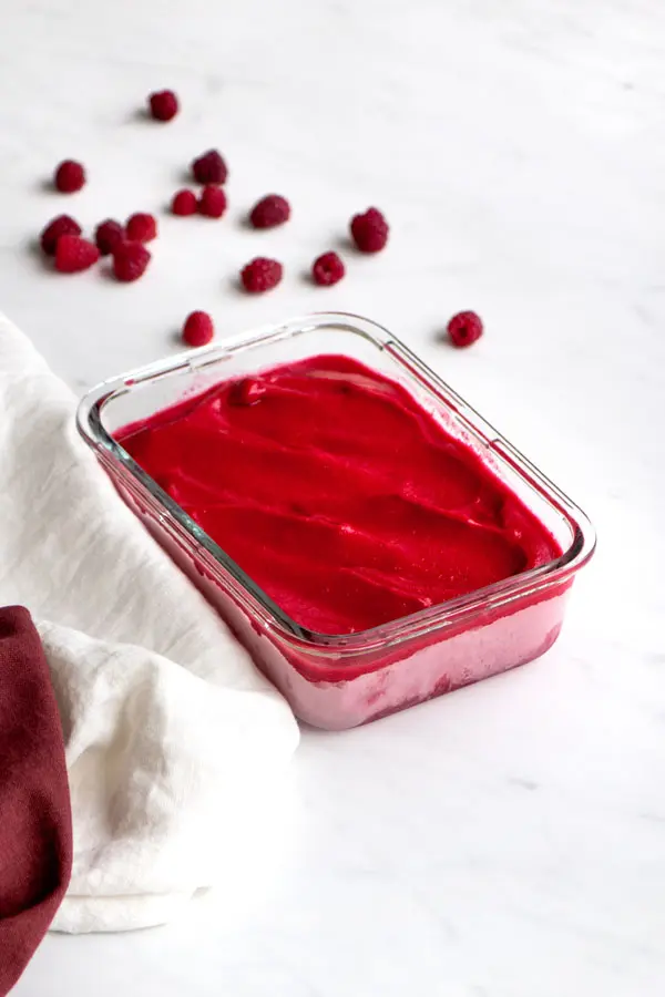 La recette du sorbet à la framboise