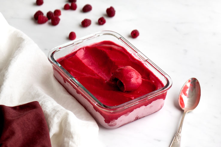 La recette du sorbet à la framboise
