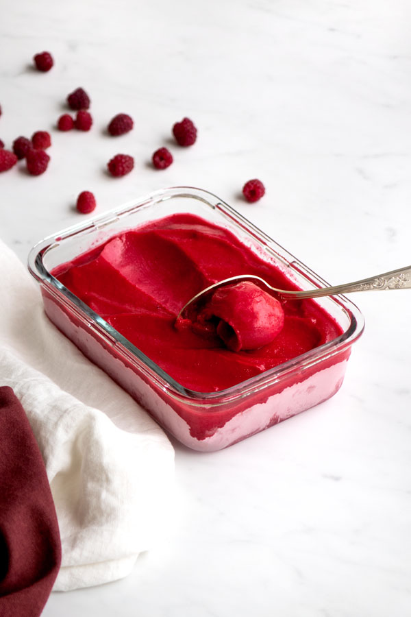 La recette du sorbet à la framboise
