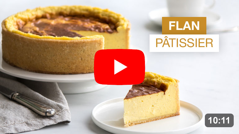 La recette du flan pâtissier sur youtube