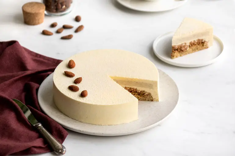 La recette de l'entremets vanille amandes