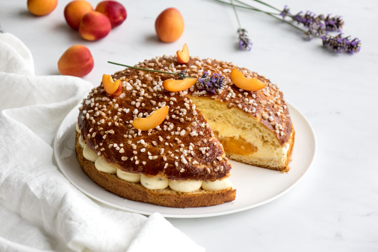 La recette de la tarte tropézienne abricot lavande