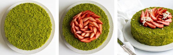 La recette de l'entremets fraises et pistache