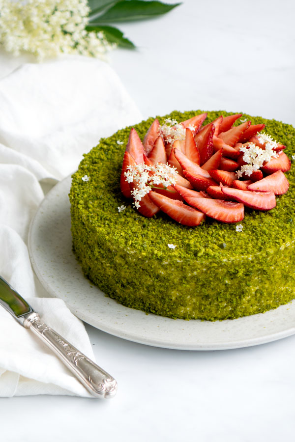 La recette de l'entremets fraises et pistache