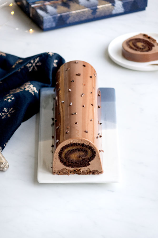 La recette de la bûche chocolat au lait et fruit de la passion