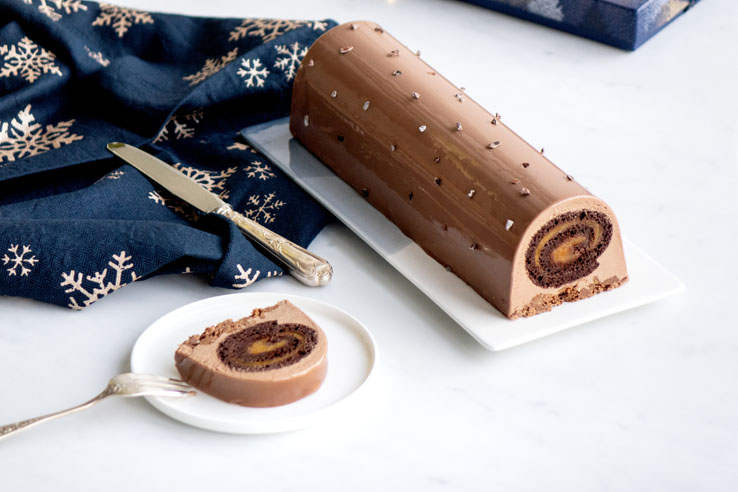La recette de la bûche chocolat au lait et fruit de la passion