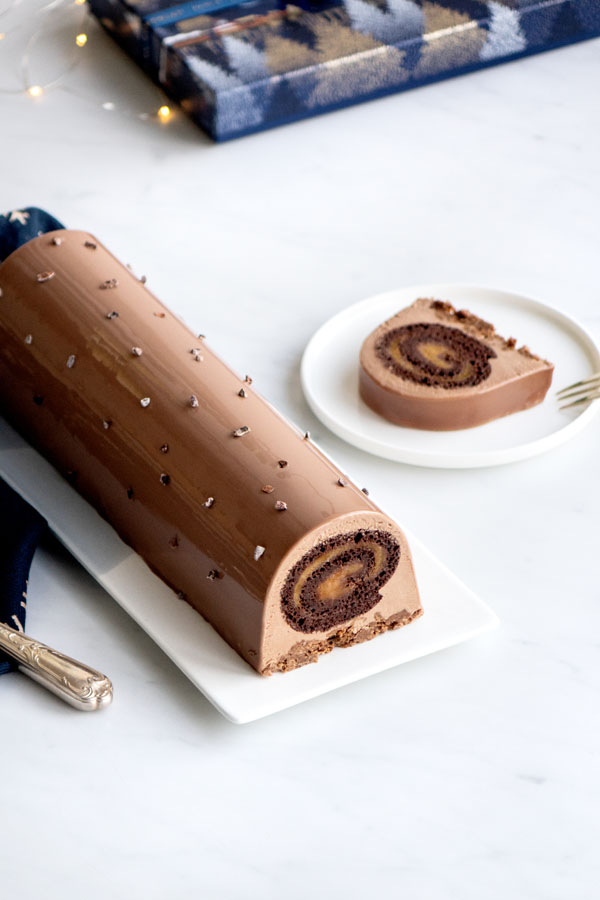 La recette de la bûche chocolat au lait et fruit de la passion