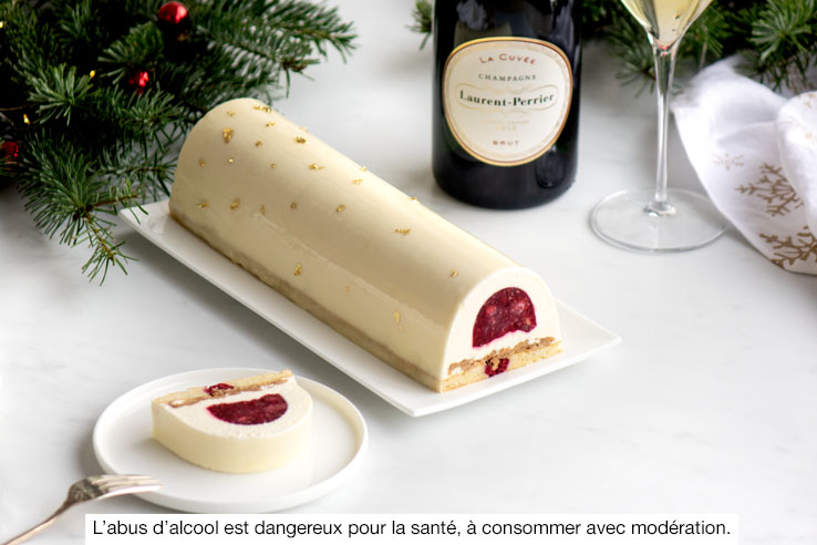 La recette de la bûche champagne et fruits rouges