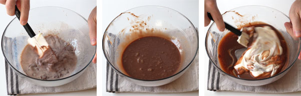 La recette de la mousse chocolat au lait de l'entremets 3 chocolats