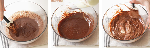 La recette de la mousse chocolat noir de l'entremets 3 chocolats