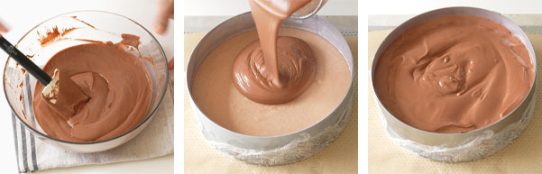 La recette de la mousse chocolat noir de l'entremets 3 chocolats