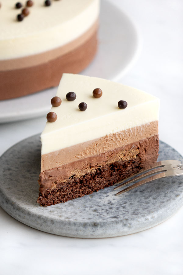 La recette de l'entremets 3 chocolats