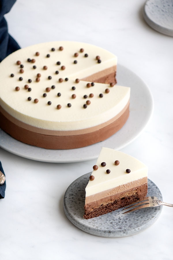 La recette de l'entremets 3 chocolats