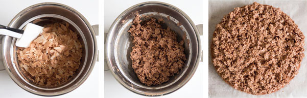 La recette du croustillant de l'entremets 3 chocolats