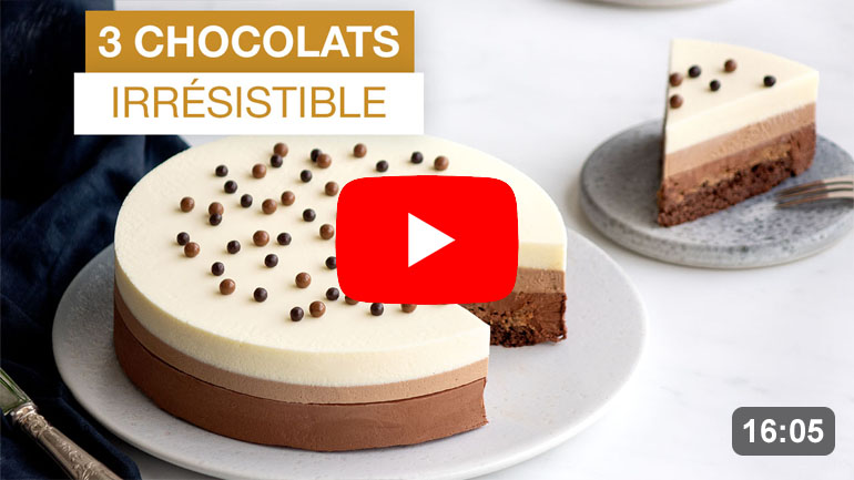 La recette de l'entremets 3 chocolats en vidéo