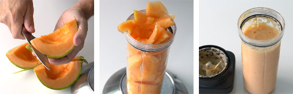 Préparation de la purée melon