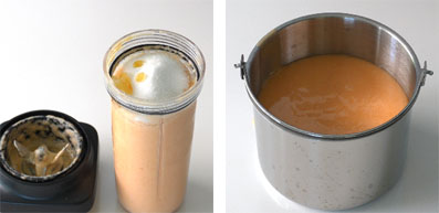 Ajout du sucre dans la purée melon