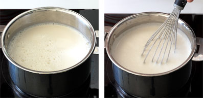 Préparation de la glace au lait d'amande