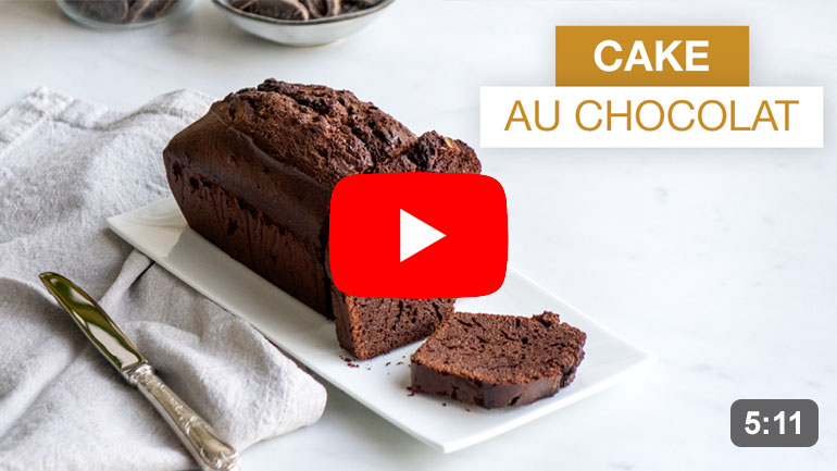 La recette du cake au chocolat sur youtube